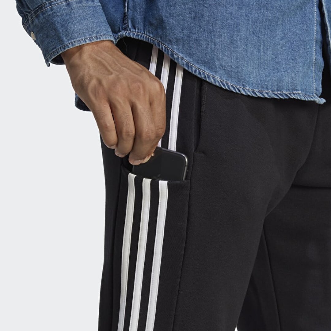 adidas 3 Stripes French Terry Tapered Cuff Erkek Siyah Jogger E ofman Alt HA4337 Sporthink