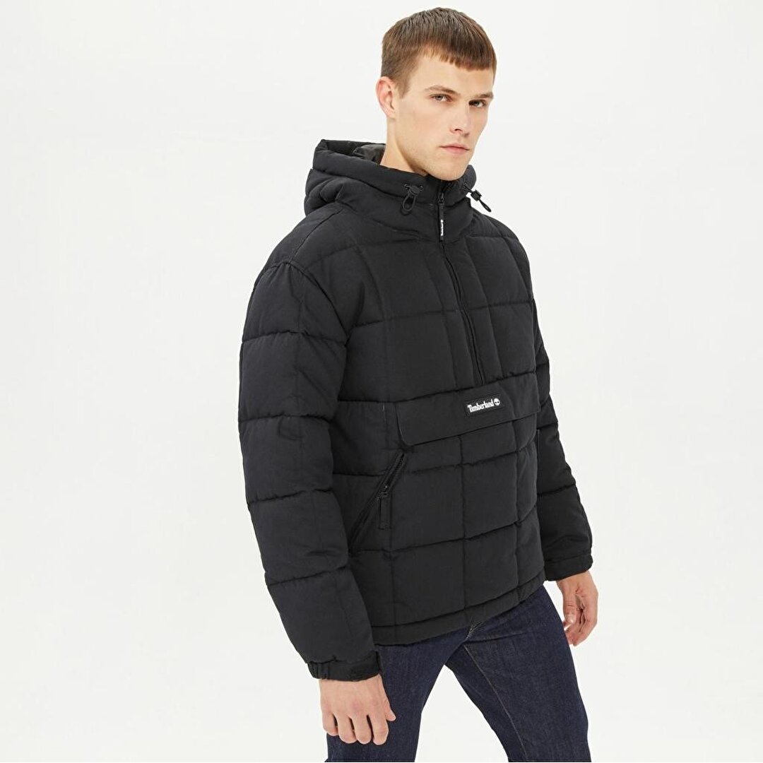 Timberland Pu Puffer Anorak Erkek Siyah Kap onlu Mont