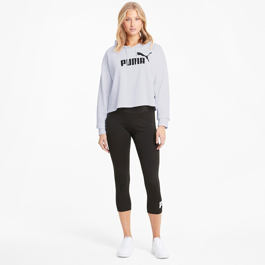 Puma Cropped Logo Tr Kad n Beyaz Kapu onlu Sweatshirt