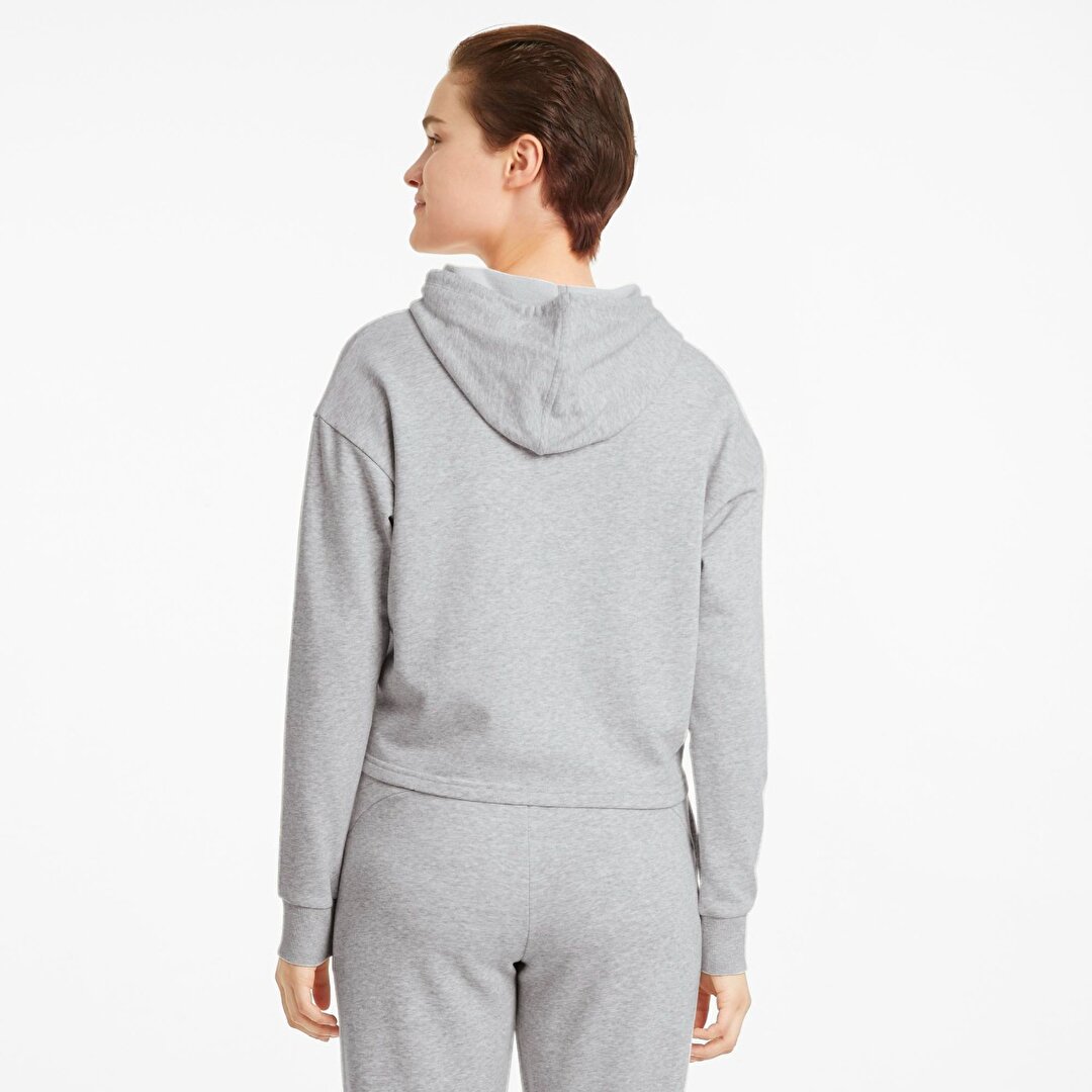 Puma Cropped Logo Tr Kad n Gri Kapu onlu Sweatshirt