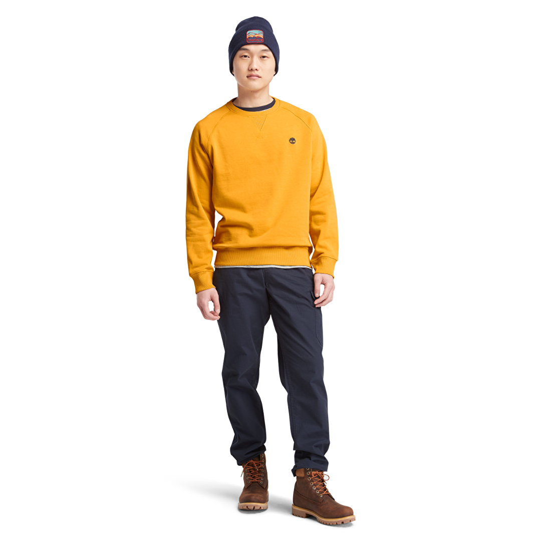 Timberland Brushed Back Erkek Turuncu Yuvarlak Yaka Sweatshirt -1