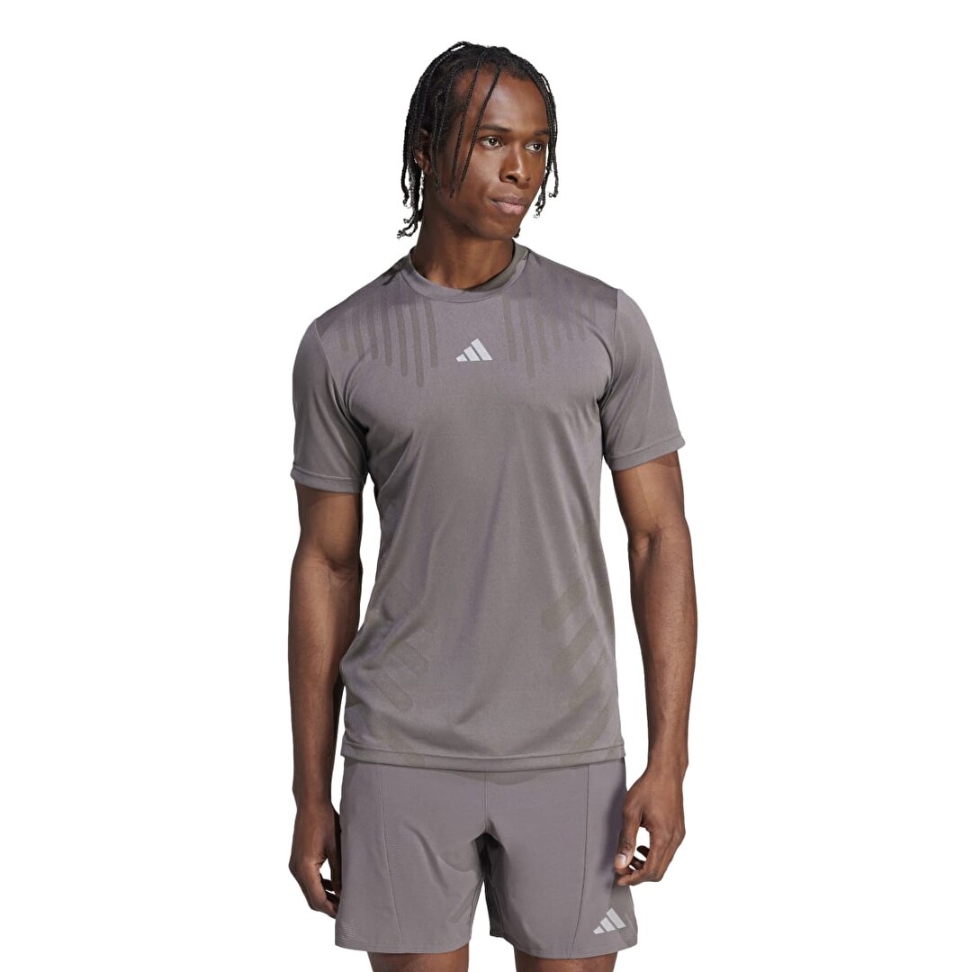 adidas Hiit Airchi Erkek Kahverengi Bisiklet Yaka Ti ort IS3735 Sporthink