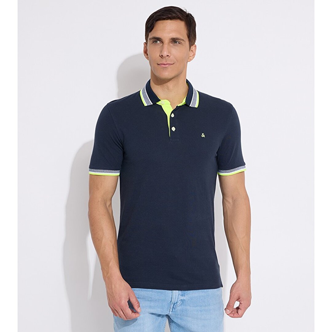 Jack&Jones Paulos Erkek Lacivert Klasik Yaka Polo Tişört - 1