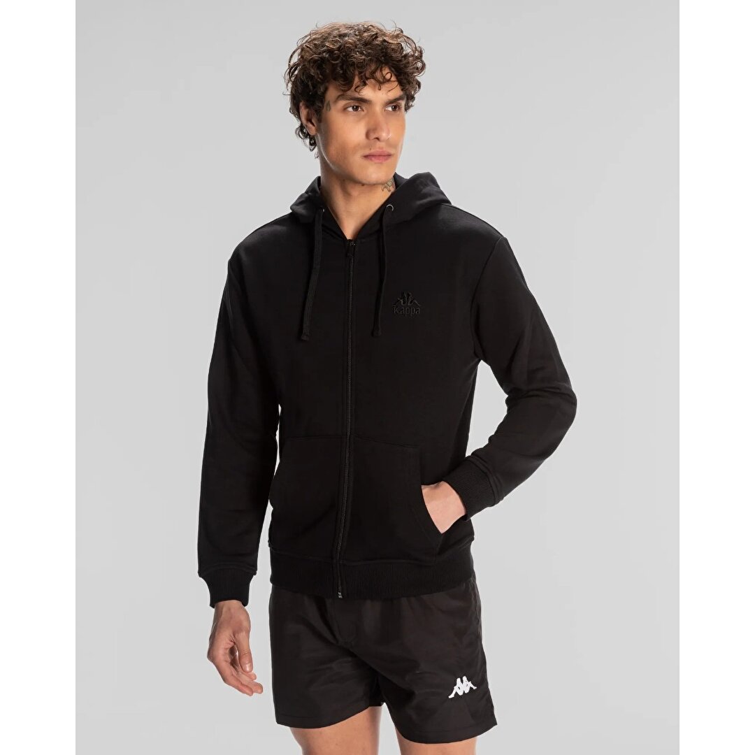 Kappa Authentic Tsu Erkek Siyah Kapüşonlu Ceket - 1