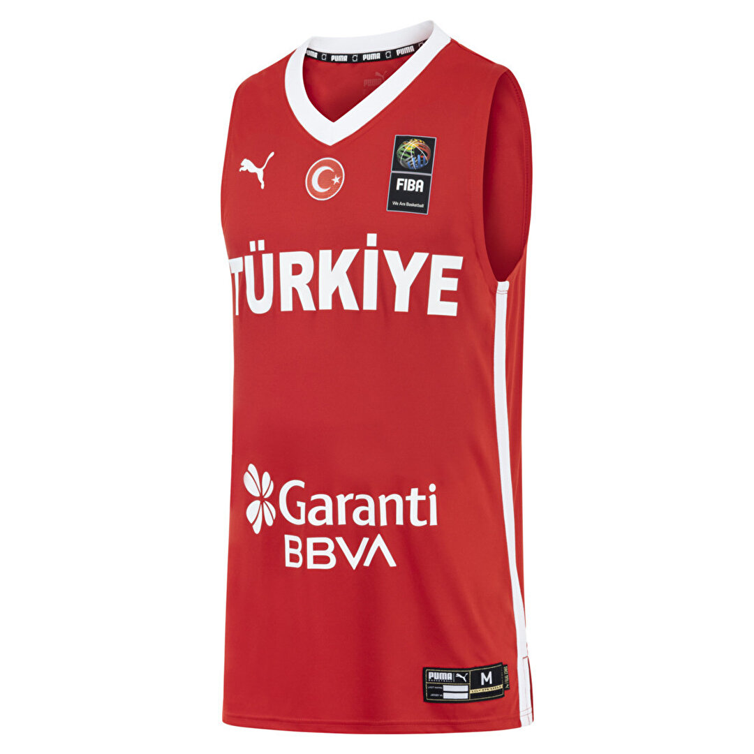 Puma Turkey V Neck Erkek Kırmızı Yuvarlak Yaka Forma - 1