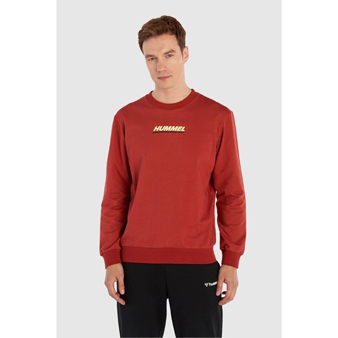 Hummel Alden Erkek Kırmızı Yuvarlak Yaka Sweatshirt - 1