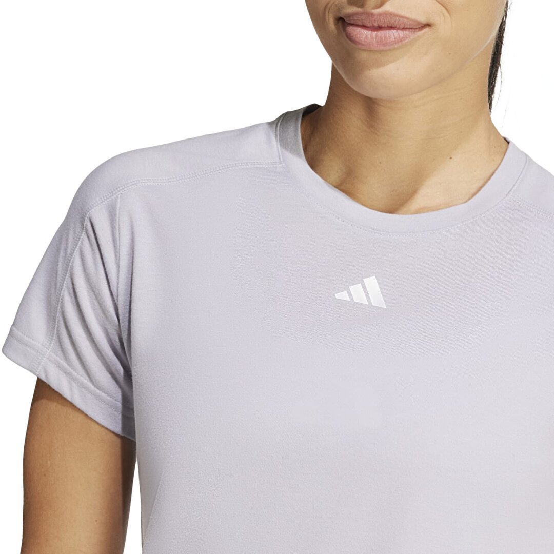 adidas Train Essentials Crew Kad n Gri Yuvarlak Yaka Ti ort