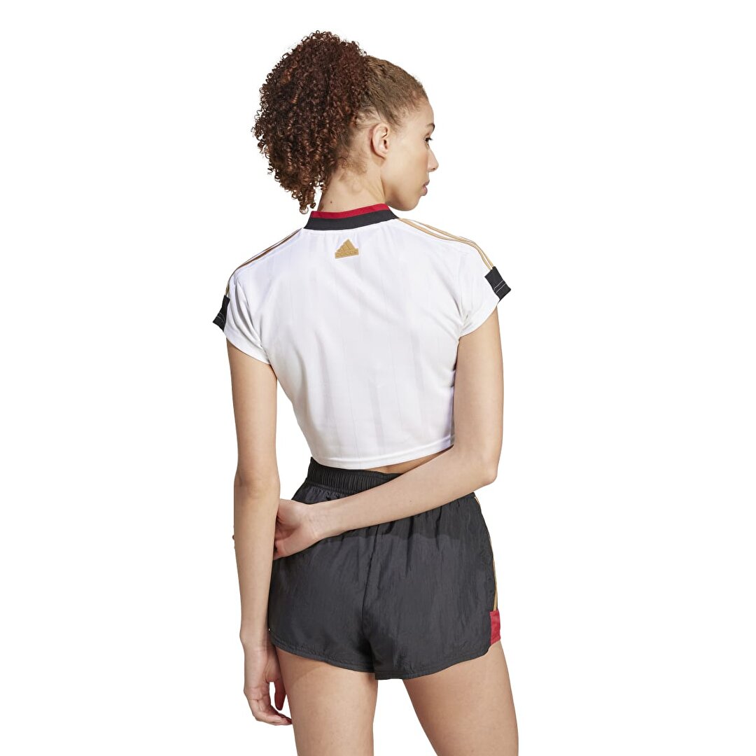 adidas Tiro Np Crop Kad n Beyaz V Yaka Ti ort