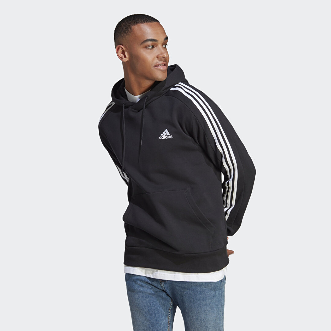 adidas 3 Stripes Ft Erkek Kapu onlu Sweatshirt