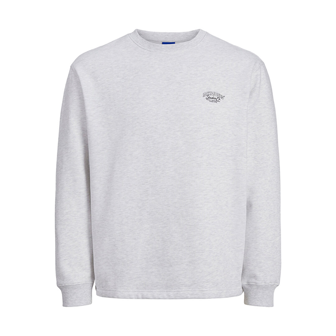 Jack Jones Bronx Arch Small Erkek Beyaz Yuvarlak Yaka Sweatshirt 12262880 WHT Sporthink