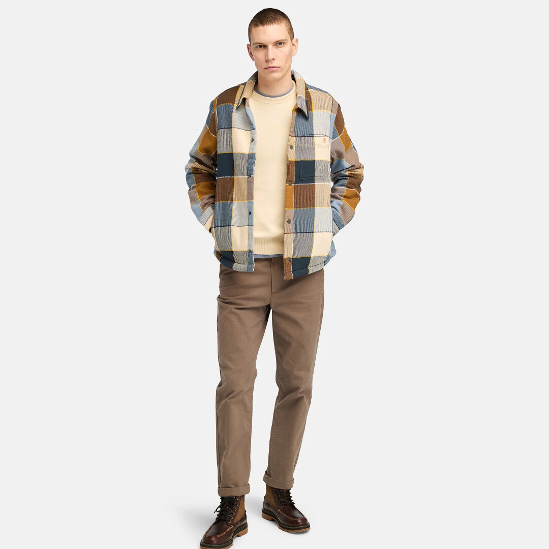 Timberland Sherpa Lined Plaid Erkek Klasik Yaka Gomlek TB0A6UX2EI21 Sporthink