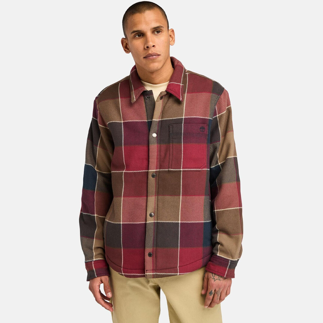 Timberland Sherpa Lined Plaid Erkek Klasik Yaka Gomlek