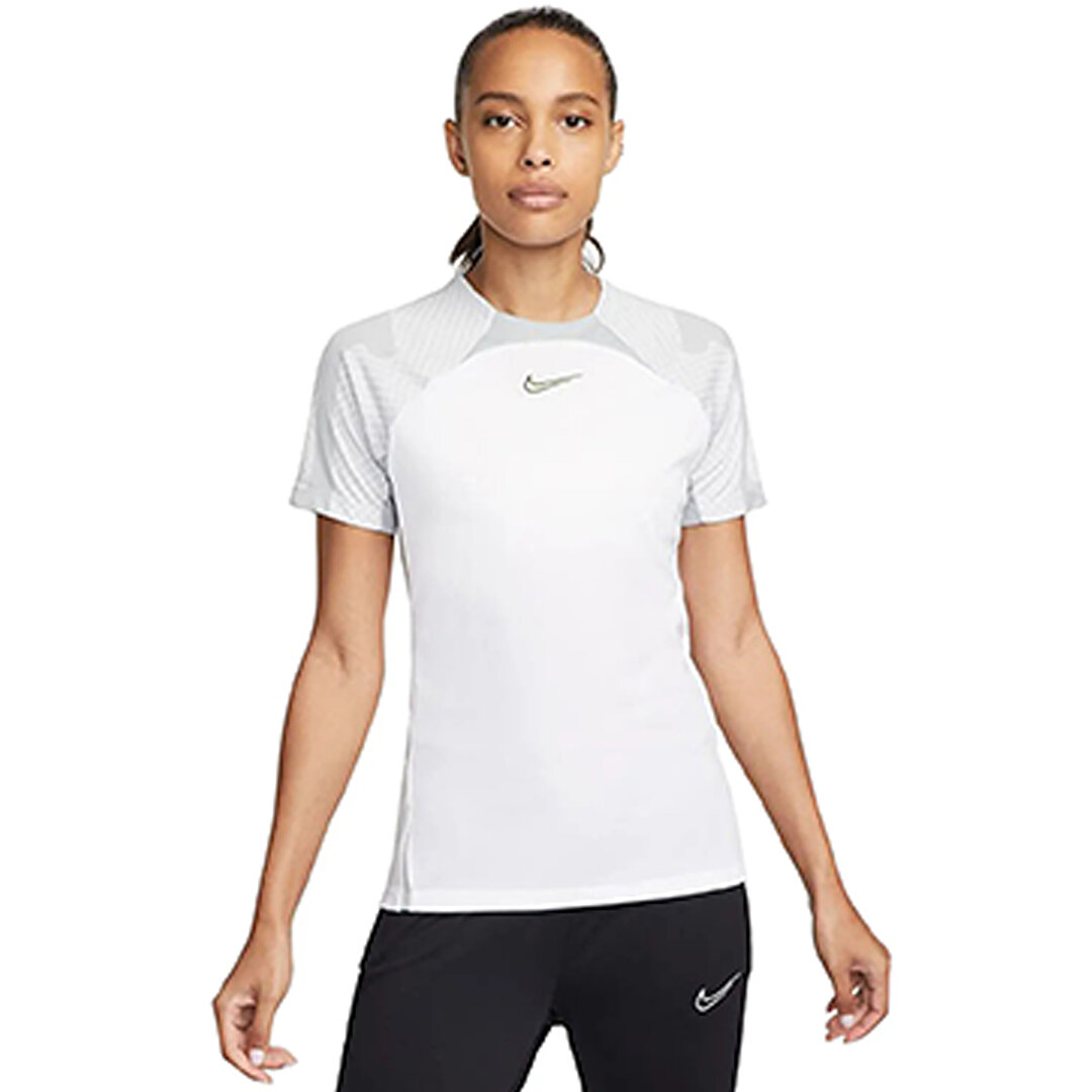 Nike Strike Dri Fit Kad n Beyaz Yuvarlak Yaka Ti ort DQ6756 100 Sporthink