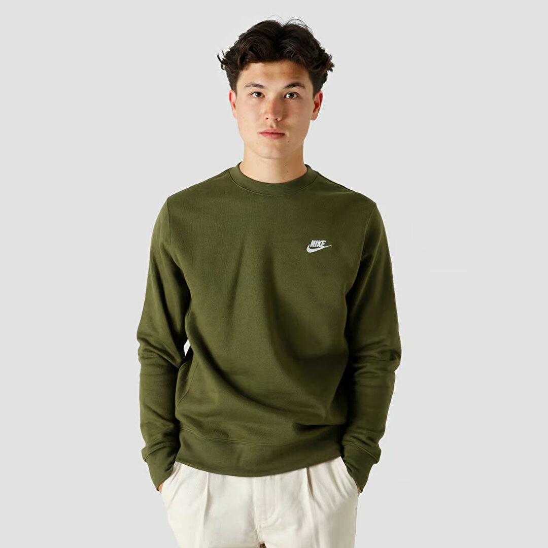 Nike Crew Bb Erkek Haki Yuvarlak Yaka Sweatshirt