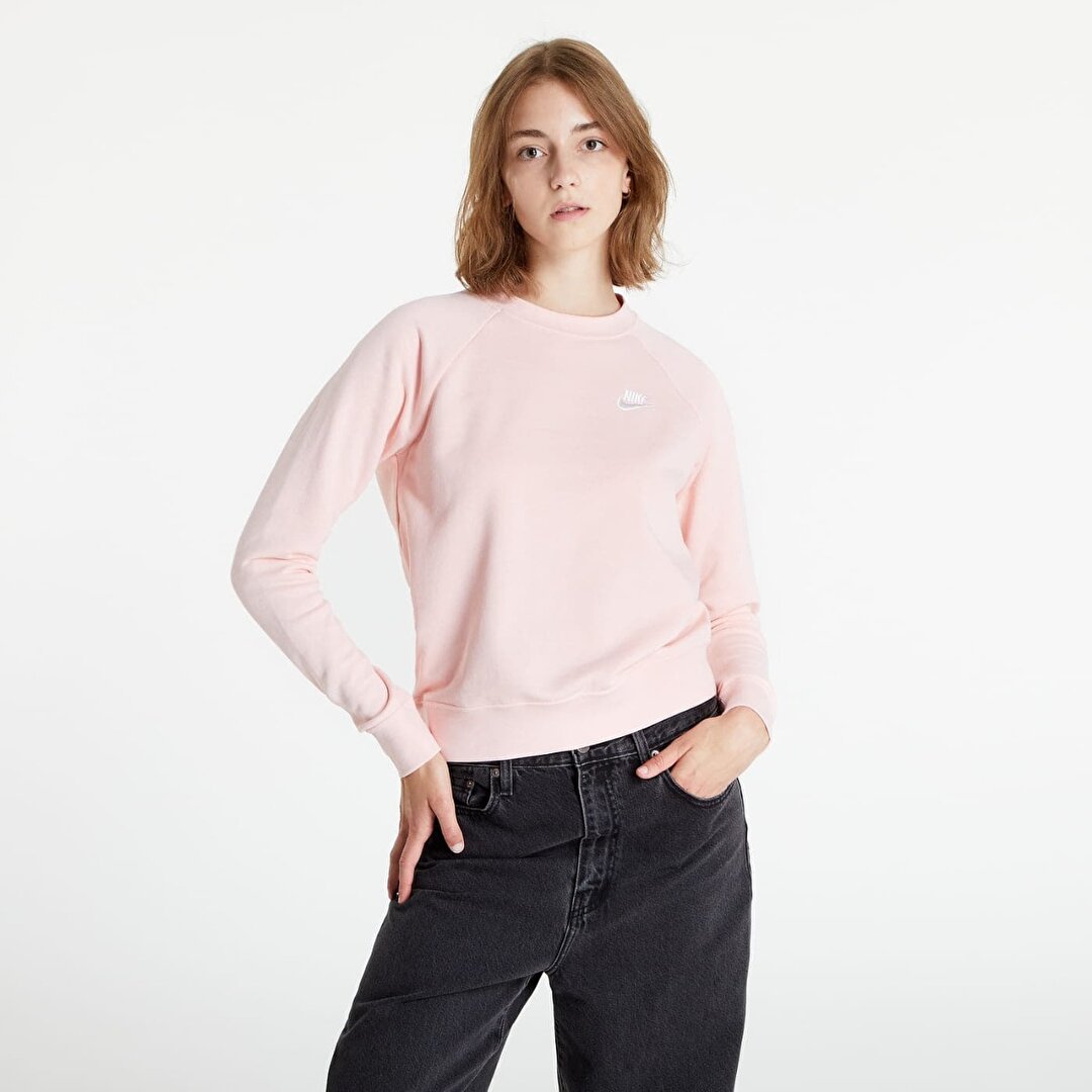 Nike Sportswear Essential Kad n Pembe Yuvarlak Yaka Sweatshirt
