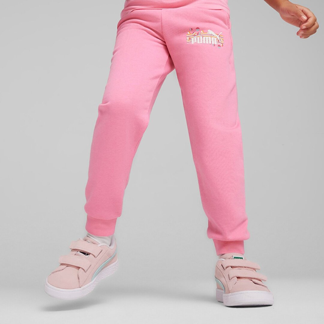 Puma Ess Summer Camp Çocuk Pembe Eşofman Altı -1