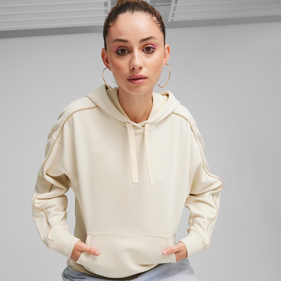 Puma Her Kad n Ekru Kapu onlu Sweatshirt