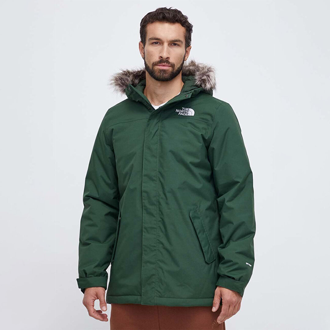 The North Face Recycled Zaneck Erkek Yeşil Kapüşonlu Mont