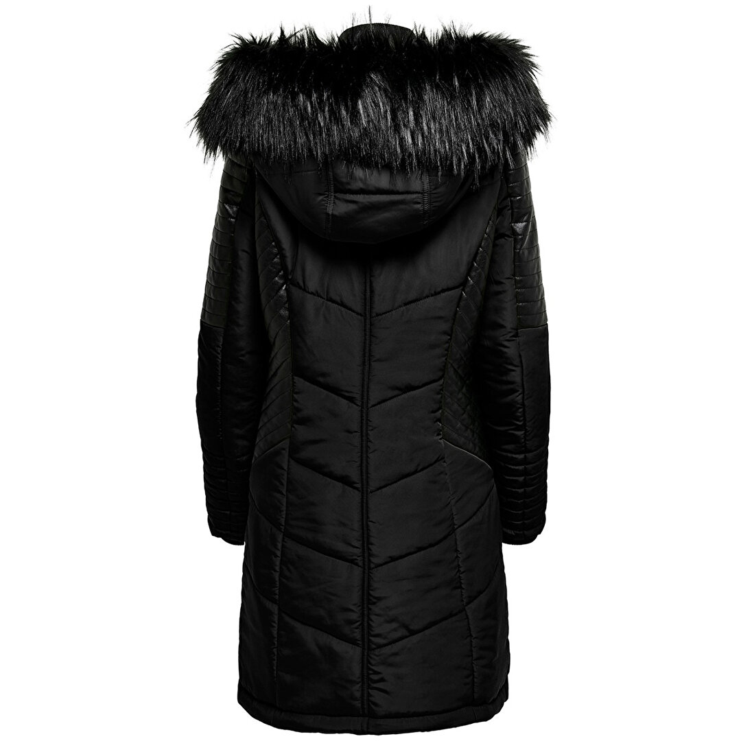 Linette fur hood coat black clearance