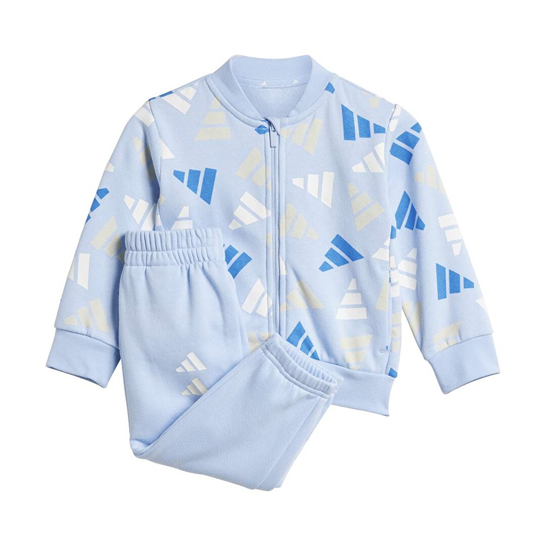 adidas Celebration Fleece Bebek Mavi Yuvarlak Yaka Eşofman Takımı -1