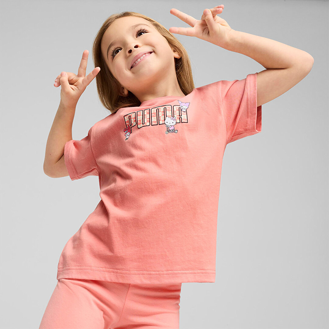 Puma Puma X Hk&Fr Graphic Kız Çocuk Pembe Yuvarlak Yaka