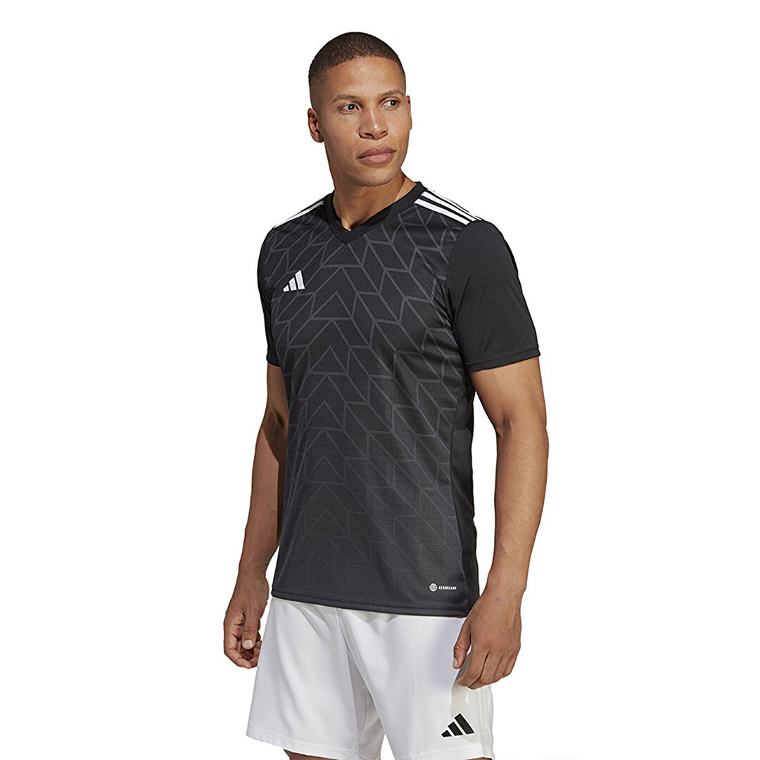 adidas Team Icon 23 Erkek Siyah V Yaka Forma -1