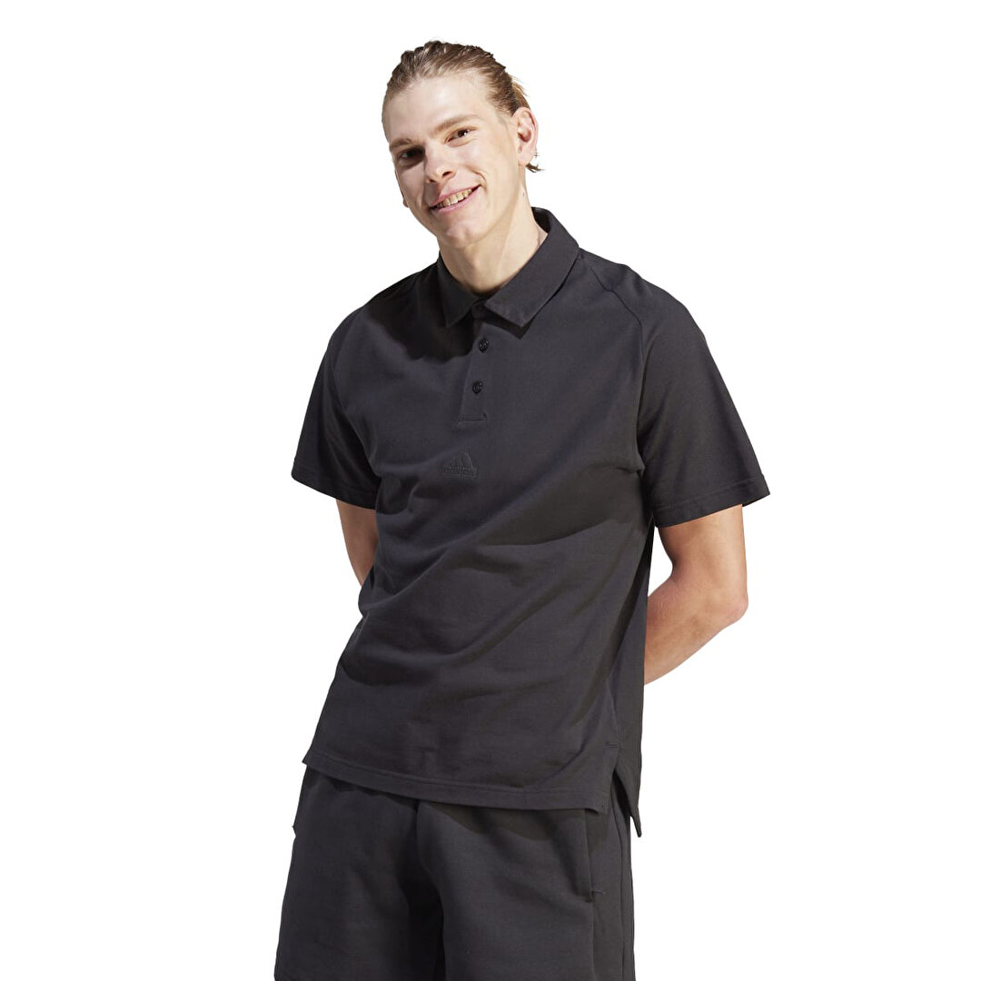 adidas New Z.N.E. Premium Erkek Siyah Polo Yaka Polo Tişört - 1