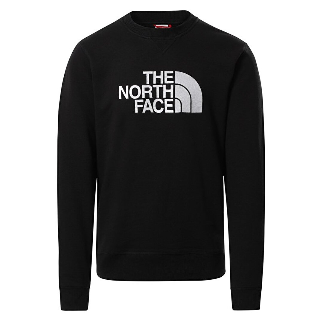 The North Face Drew Peak Crew Erkek Siyah Bask l Sweatshirt
