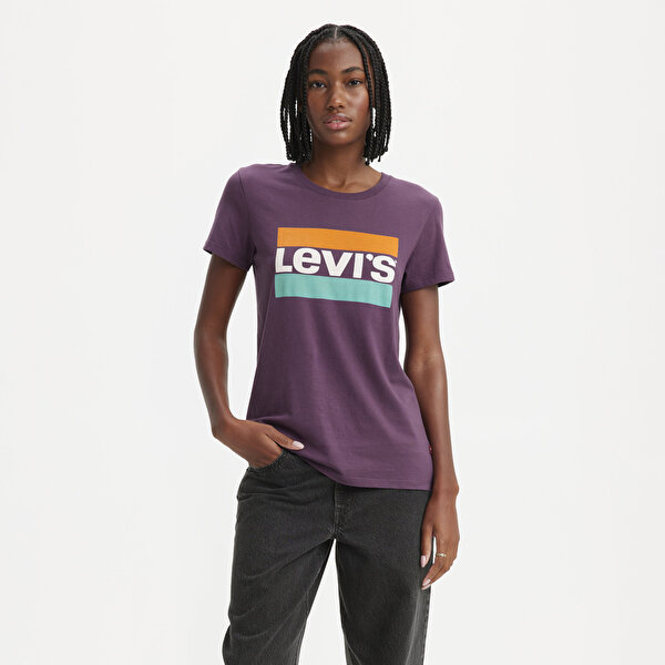 Levi's The Perfect Kadın Mavi Bisiklet Yaka Tişört
