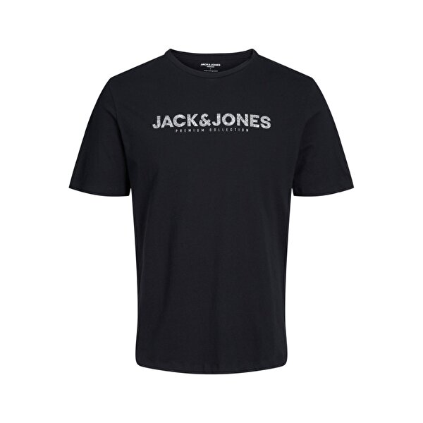 Jack&Jones Blabooster Erkek Siyah Bisiklet Yaka Tişört