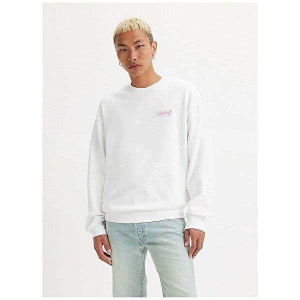 Levi s Relaxed Graphic Erkek Beyaz Bisiklet Yaka Sweatshirt 38712 0159 Sporthink