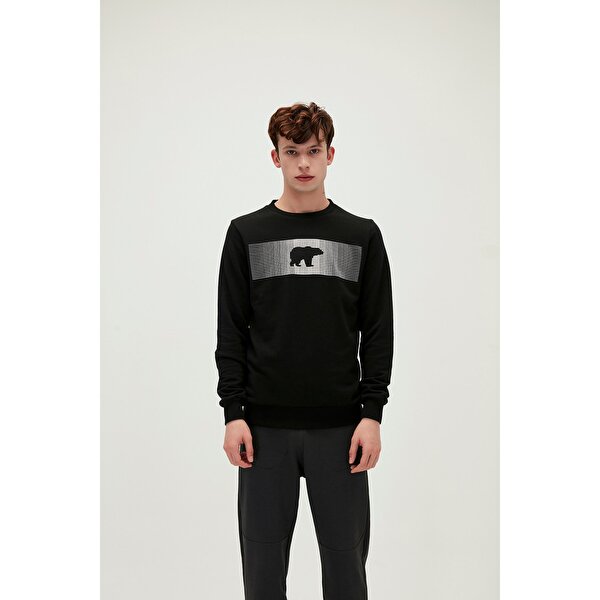 Bad Bear Fancy Erkek Siyah Baskılı Sweatshirt