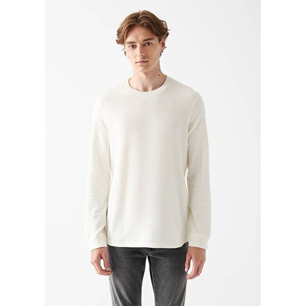 Mavi Erkek Beyaz Sweatshirt