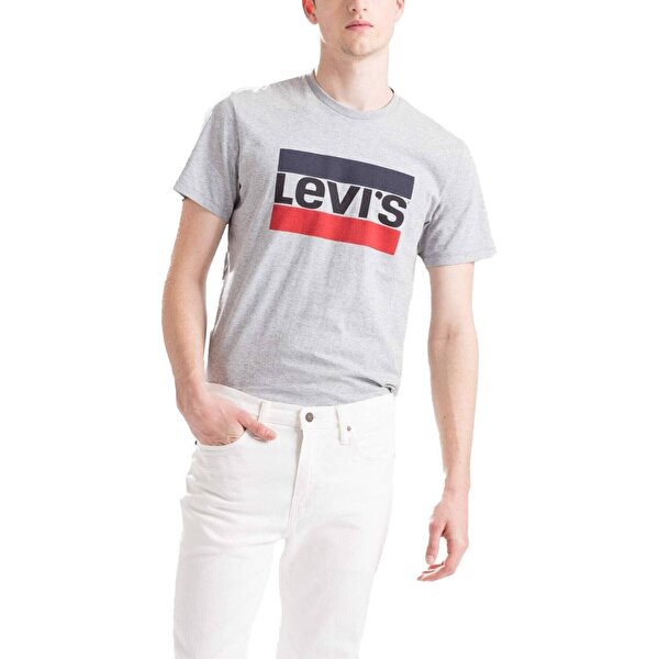 Levi's Sportswear Erkek Gri Baskılı Bisiklet Yaka Tişört